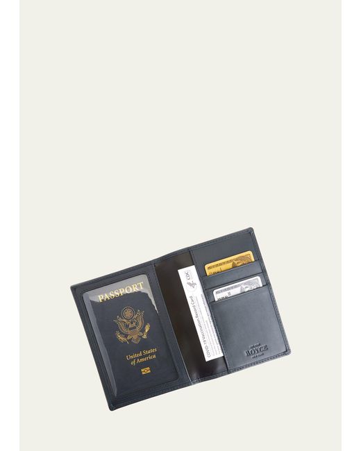 ROYCE New York Personalized Leather Rfidblocking Passport Wallet With