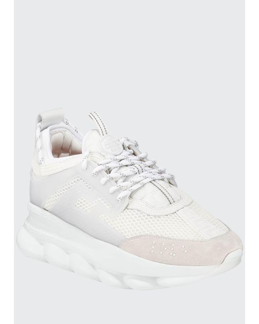 versace white chain reaction sneakers
