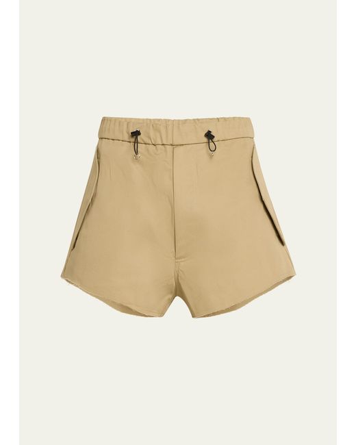 Random Identities Natural Cropped Twill Back-zip Shorts for men