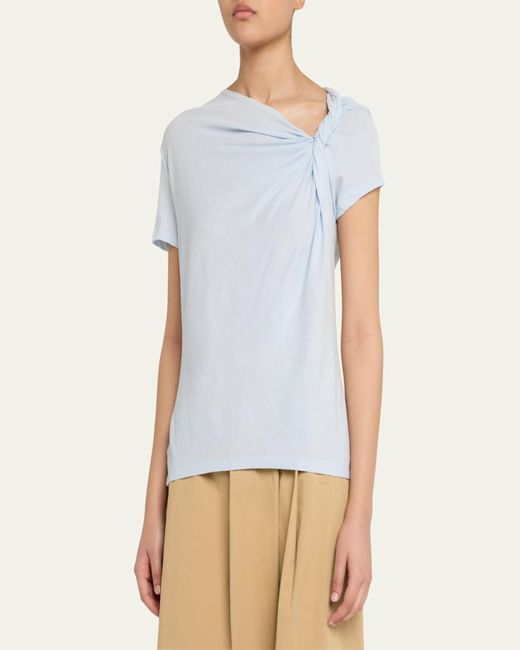 A.L.C. White Liz Short-Sleeve Twist Top