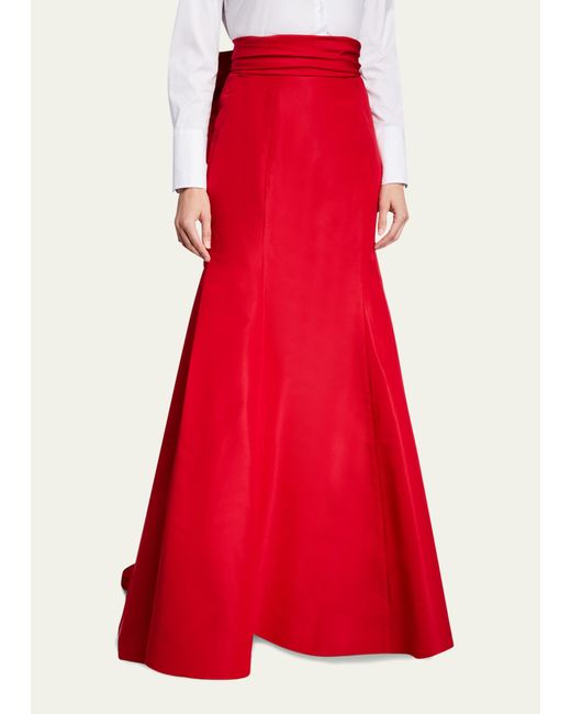 Carolina Herrera Red Icon Knotted Trumpet Skirt