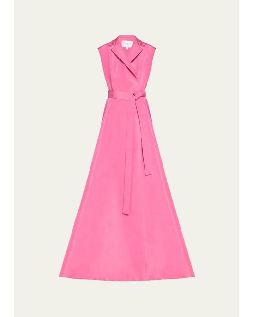 Carolina Herrera Pink Sleeveless Trench Gown With Pockets
