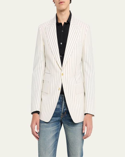 Tom Ford Natural Shelton Pinstripe Sport Coat for men