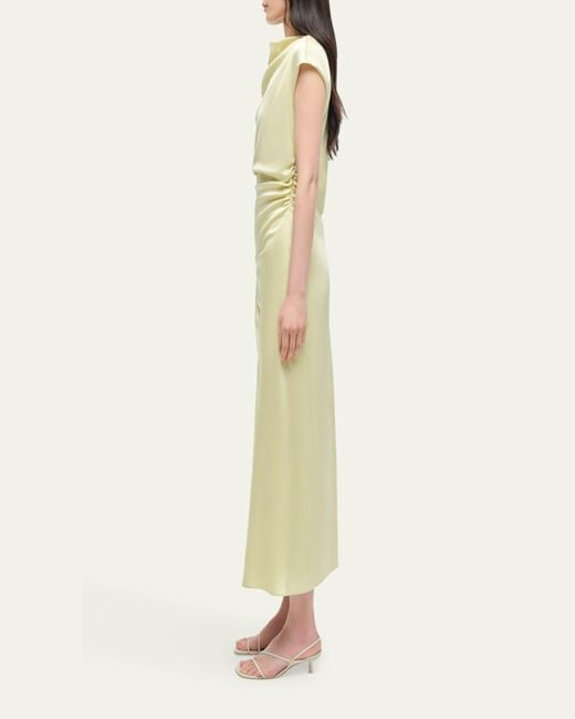 Jonathan Simkhai Yellow Burke Draped Midi Dress