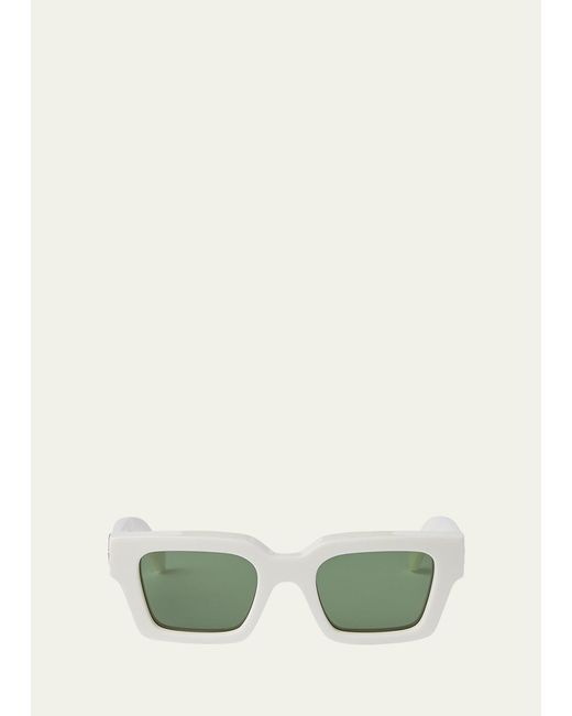 Off-White c/o Virgil Abloh Green Virgil Arrows Acetate Square Sunglasses for men