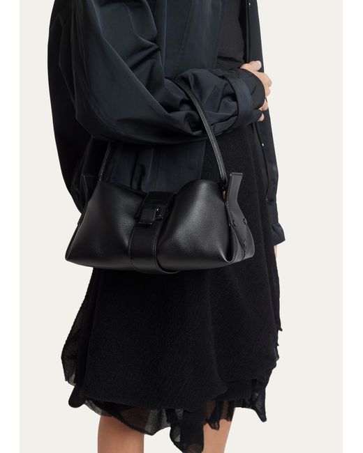 Proenza Schouler Black Flip Napa Leather Shoulder Bag
