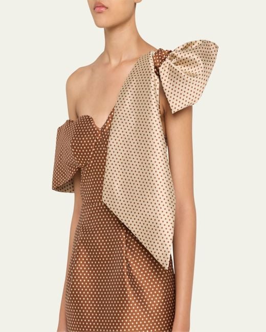 Rosie Assoulin White Loop-Dy Loo Polka Dot Dress