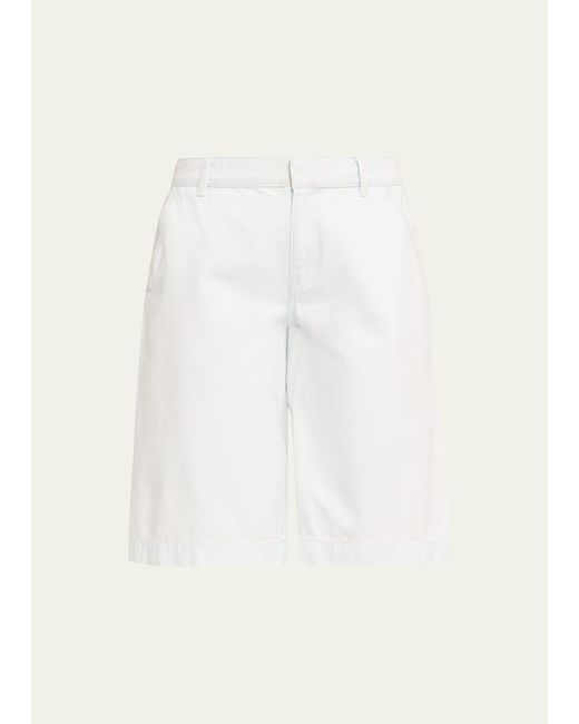 Vince Natural Relaxed Cotton Twill Long Shorts