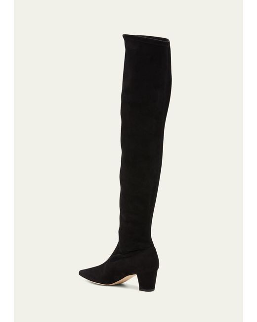 Manolo Blahnik Black Lupasca Suede Over-the-knee Boots