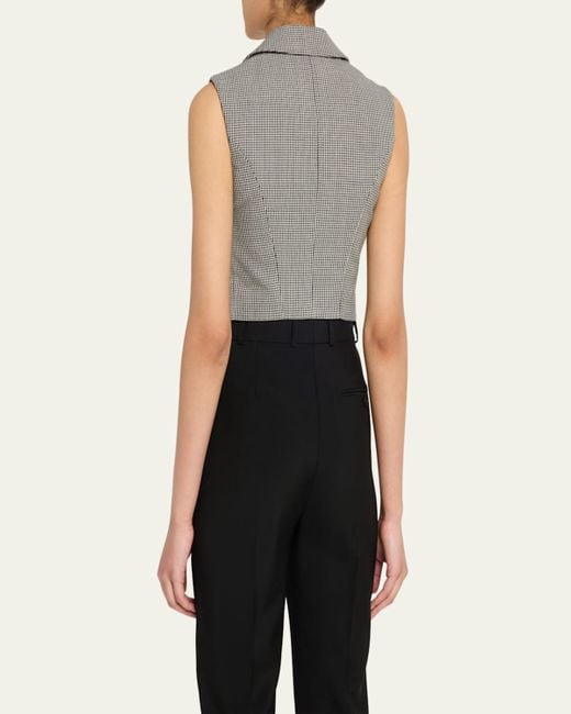 Alexander McQueen Gray Upturned Lapel Single-Breasted Houndstooth Vest
