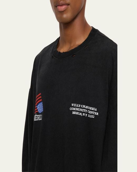 Willy Chavarria Black America Community Center Buffalo T-Shirt for men