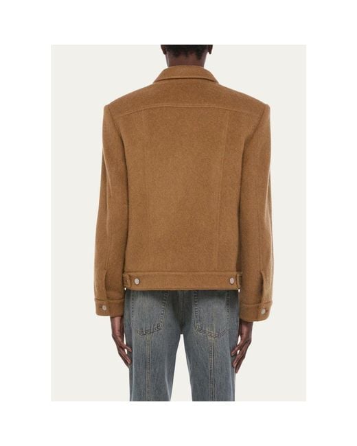Helmut Lang Brown Wool Trucker Jacket for men