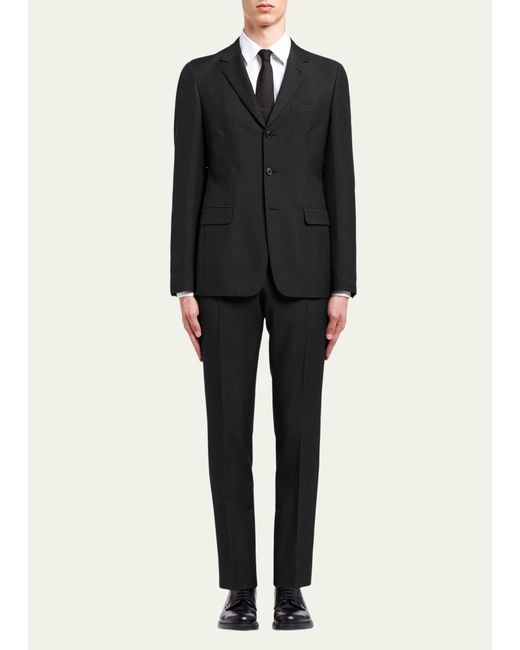 Prada Black Light Stretch Technical Two-piece Suit for men