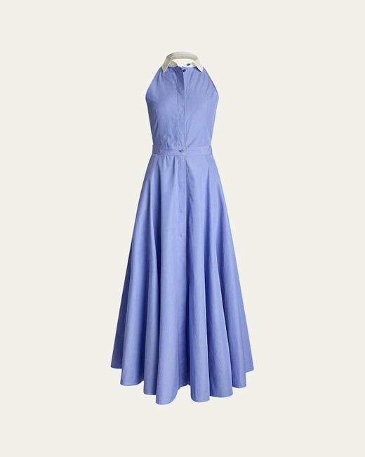 sachin and babi light blue dress Crochet Halter Dress with Mini Summer Bag