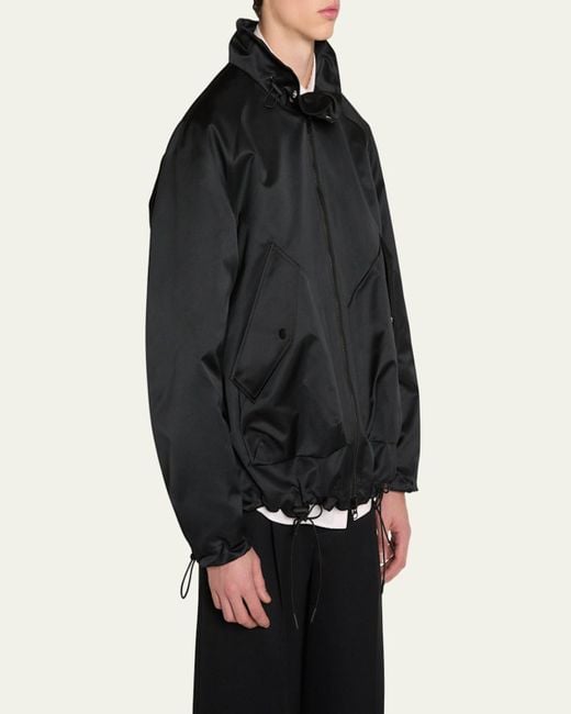 Simone Rocha Black Drawstring Harrington Jacket for men