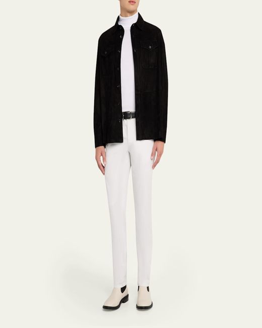 Ralph Lauren Black Barron Suede Flap-Pocket Overshirt for men