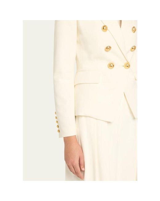 Balmain Natural Classic Double-Breasted Fitted Wool Jacket