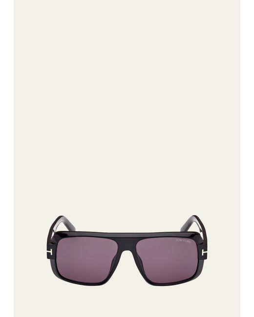 Tom Ford Purple Turner Acetate Rectangle Sunglasses for men