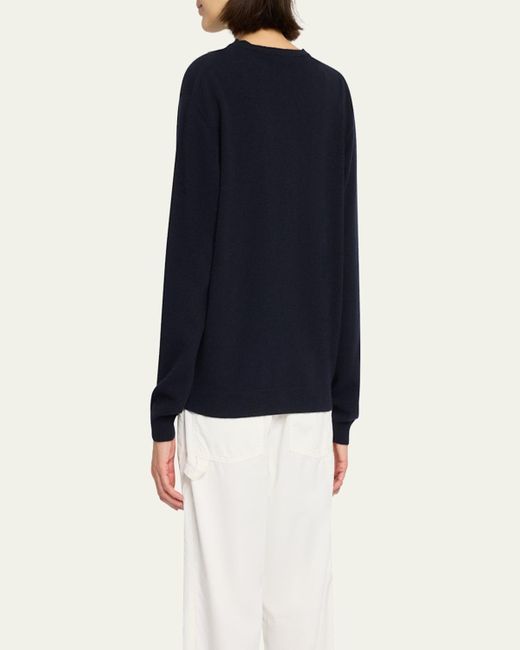 The Row Blue Kisaora Crewneck Cashmere Sweater