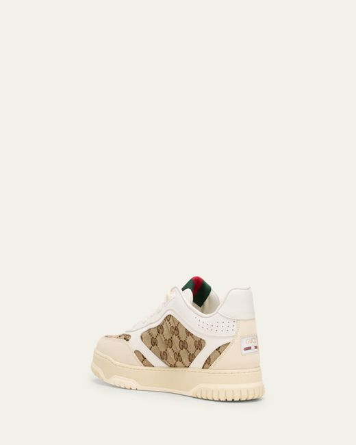 Gucci White Re-Web Gg Supreme Canvas And Leather Sneakers for men