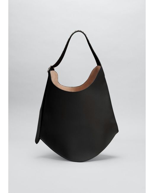 Alaïa Black Le Gail Medium Stud Grained Leather Hobo Bag