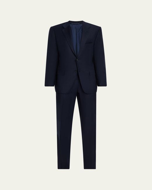 Kiton Blue Wool Single-Breasted Two-Piece Suit for men