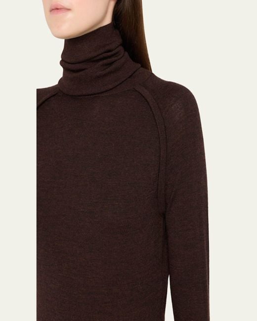 Victoria Beckham Brown Turtleneck Raglan Long-Sleeve Sweater