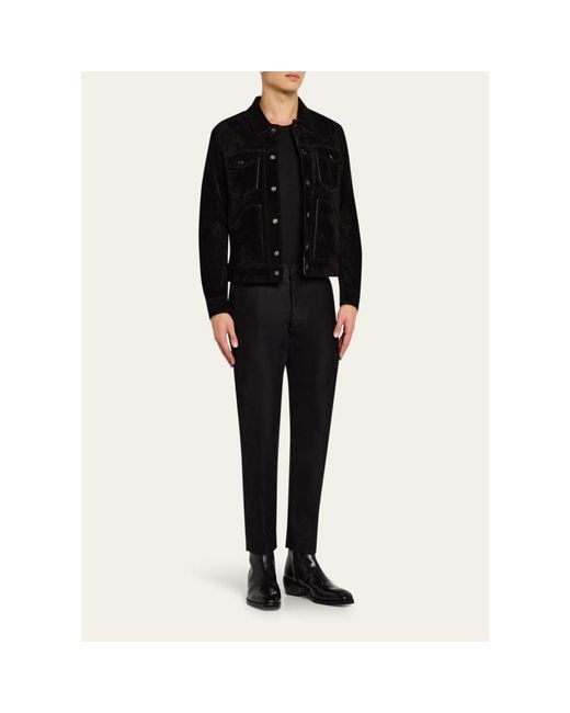 Tom Ford Black Cashmere Suede Jacket for men