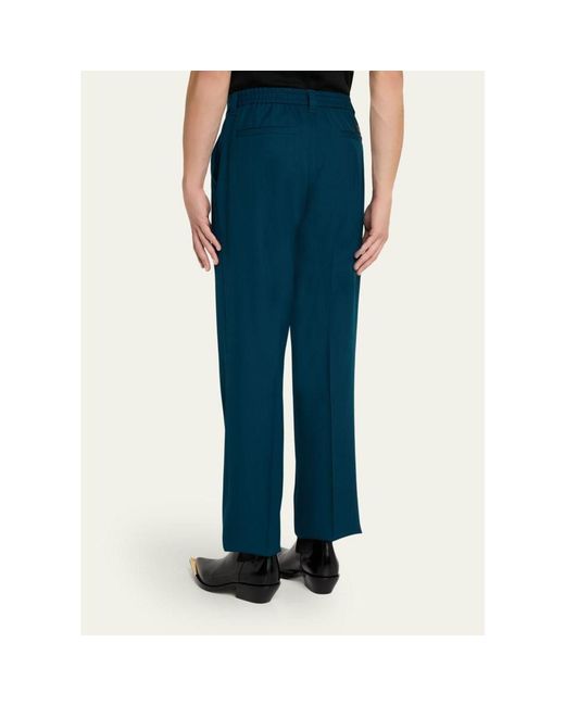 Versace Blue Wool Jogger Pants for men