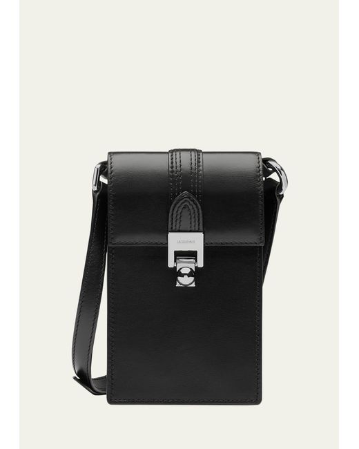 Jacquemus Black Le Petit Maleti Leather Crossbody Bag for men
