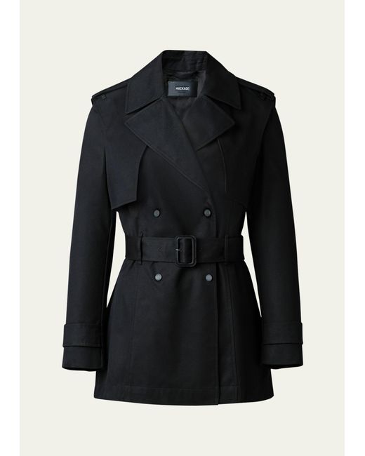 Mackage Adva Mid-length Belted Trench Coat Black