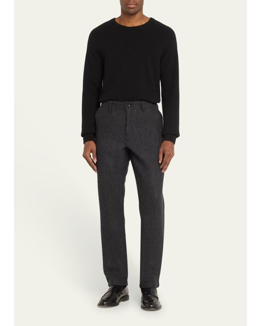 Taylor Stitch Black Heathered Wool-blend Carnegie Pants for men