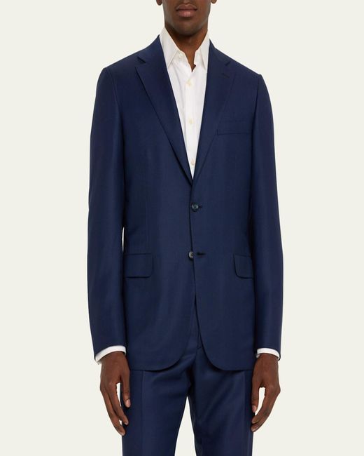 Brioni Blue Textured Solid Two-Piece Suit, Bright for men