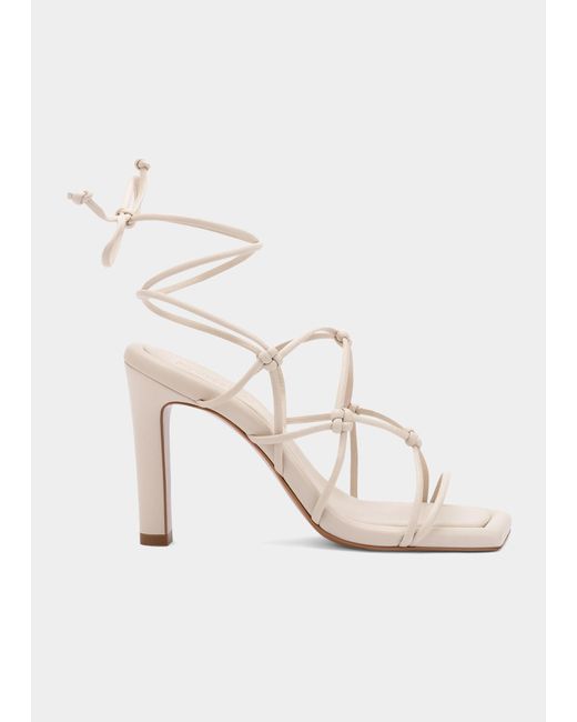MERCEDES CASTILLO Camille High-heel Knotted Sandals in White | Lyst