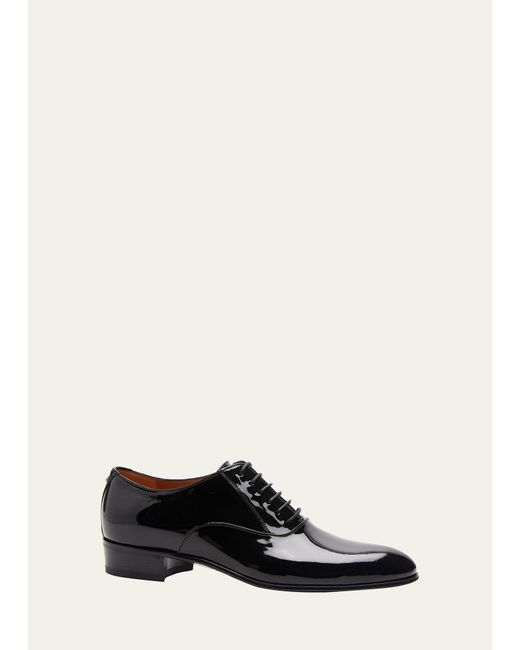 Gucci White Worsh Patent Leather Oxfords for men
