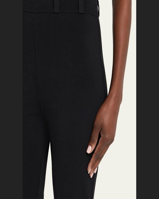 Alaïa Blue Belt-Loop Ankle Leggings