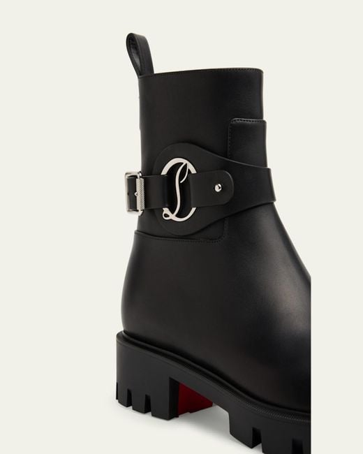 Christian Louboutin Black Dianouchette Leather Sole Ankle Boots