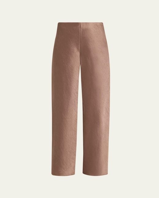 Vince Natural Fluid Bias-Cut Crushed Satin Pants