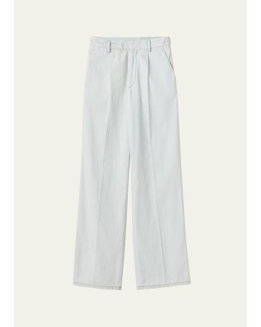 Miu Miu White Wide-leg Chambray Denim Jeans