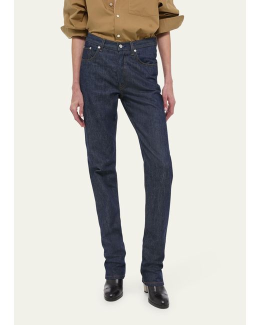 Helmut Lang Blue Mid-rise Slim Straight Jeans