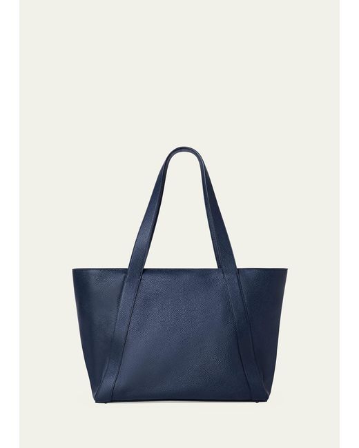Akris Blue Alexa Zip Leather Tote Bag