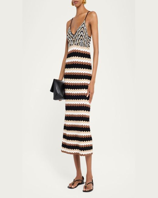 Ramy Brook White Harlow Crochet Knit Midi Dress