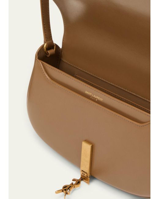 Saint Laurent Natural Mini Ysl Flap Leather Shoulder Bag