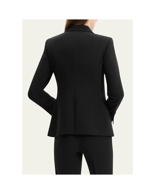 Theory Black Traceable Wool Slim Single-Breasted Blazer