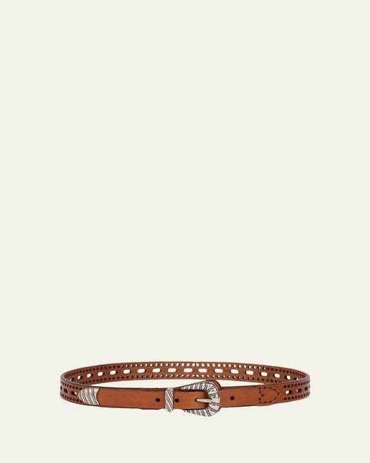 Etro Brown Openwork Leather Belt