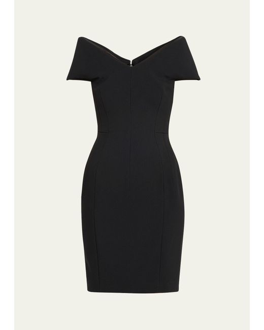 Versace Black V-neck Wool Cashmere Mini Dress