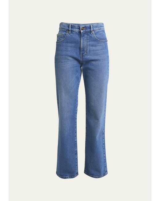 Proenza Schouler Blue Jasper High-rise Straight-leg Ankle Jeans