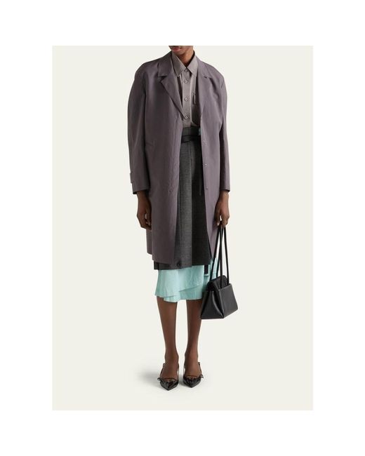 Prada Green Pleated Wool Patchwork Midi Skirt