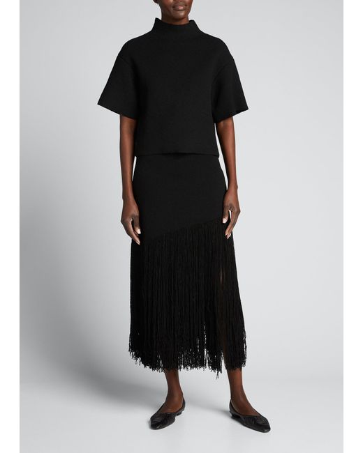 Proenza Schouler Black Fringe Knit Skirt
