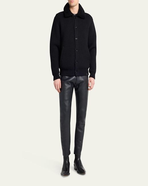 Tom Ford Black Python-Embossed Leather Boots for men